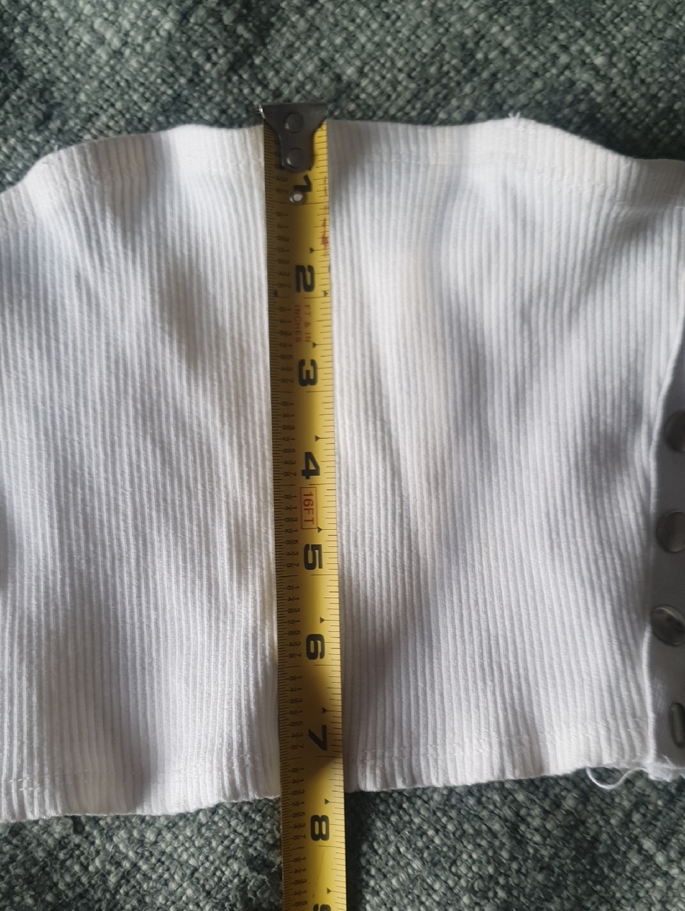 White Ribbed Snap-Button Bandeau Top - Picture 4 of 9